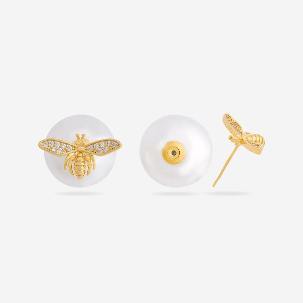 Trendy Pearl Earring 175093 Online now