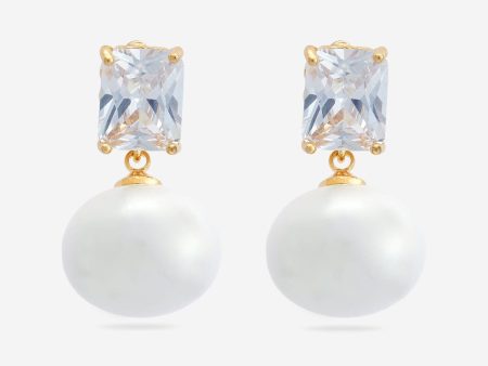 Trendy Pearl Earring 175084 Online Sale