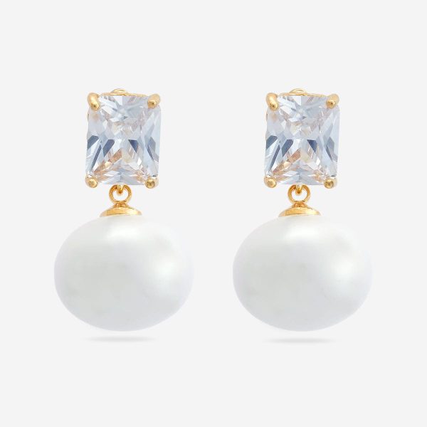 Trendy Pearl Earring 175084 Online Sale