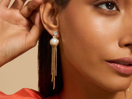 Trendy Pearl Earring 174962 Discount