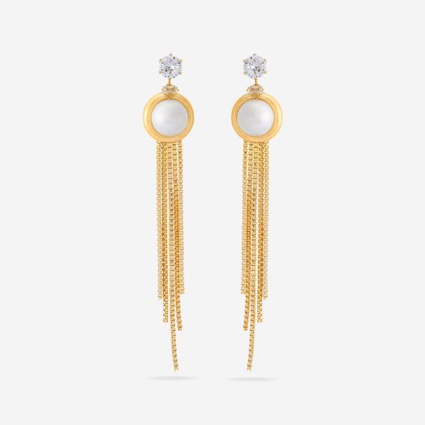 Trendy Pearl Earring 174962 Discount