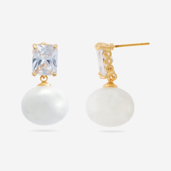 Trendy Pearl Earring 175084 Online Sale