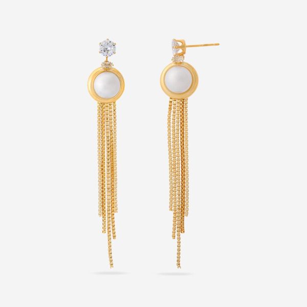 Trendy Pearl Earring 174962 Discount