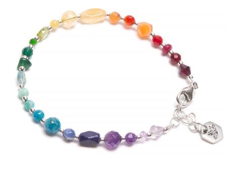 Kundalini, chakra armband med små stenar on Sale