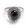 Onyx, ring i silver med filigran Cheap