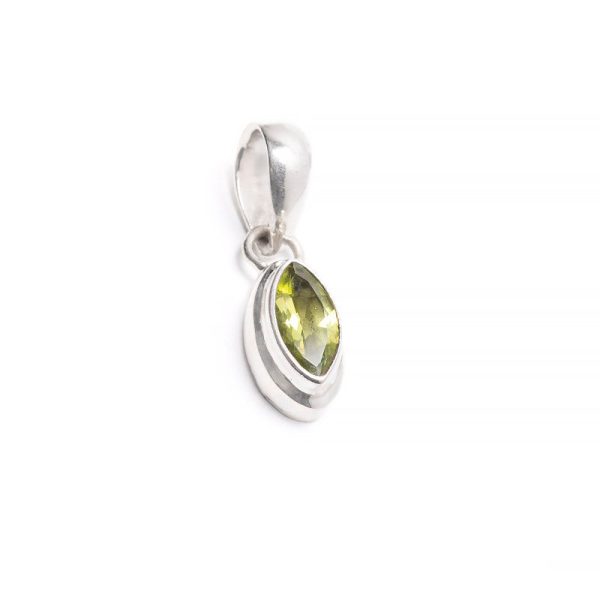 Peridot, hänge i ellips silver Fashion