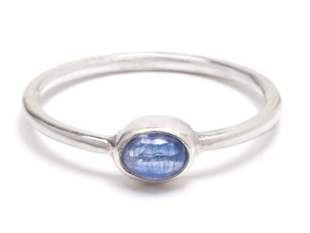 Kyanit, liten oval, silverring Online Sale